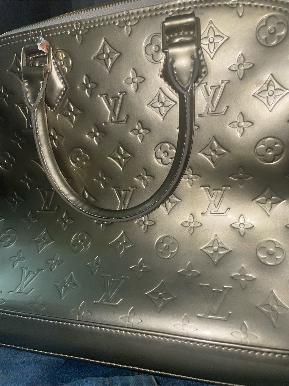 Louis Vuitton Embossed Monogram Tote in Metallic Gray